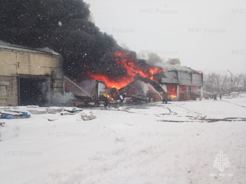 Пожар в городе Барнауле